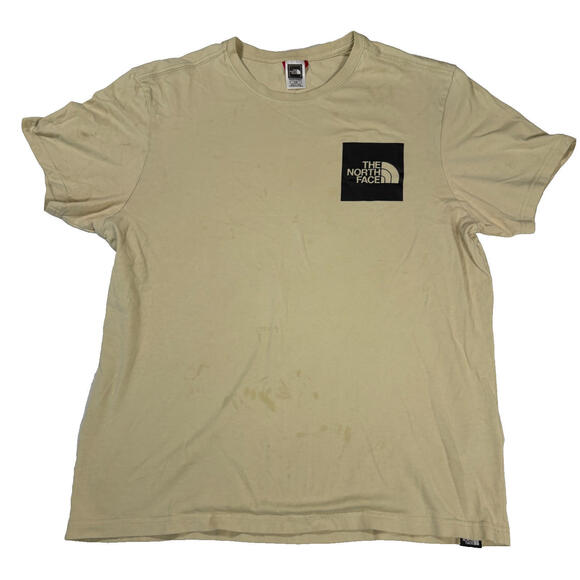 The North Face T-Shirt Mens Large Beige Short Sleeve Logo Tee Outdoor Casual - Picture 1 of 12